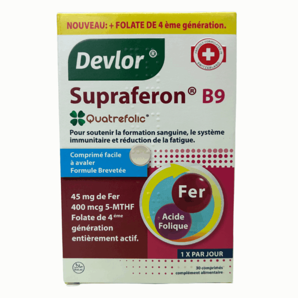 Devlor Supraferon B9 (45mg Fer + Acide folique)