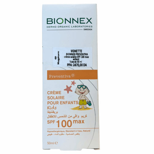 Bionnex Crème Solaire Pour Enfants SPF100 Max Preventiva