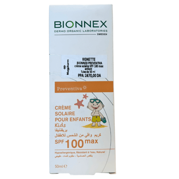 Bionnex Crème Solaire Pour Enfants SPF100 Max Preventiva